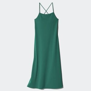 Uniqlo Green Crepe Jersey Bra Camisole Midi Dress - Size Small